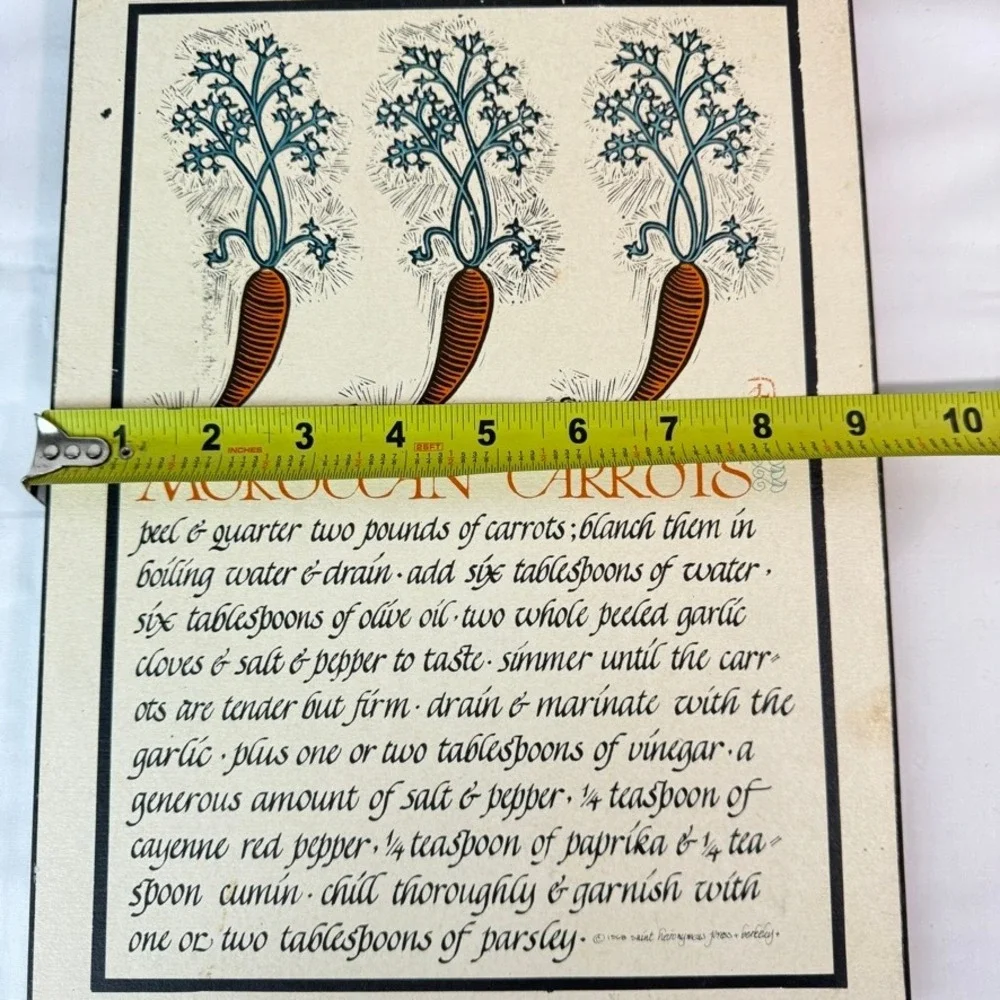 Vintage Saint Hieronymus Press Recipe Wall‎ Plaques Set of 3 Kitschy Decor Art